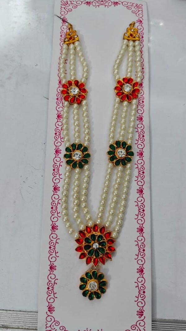 White Pearl Beads Mala For God