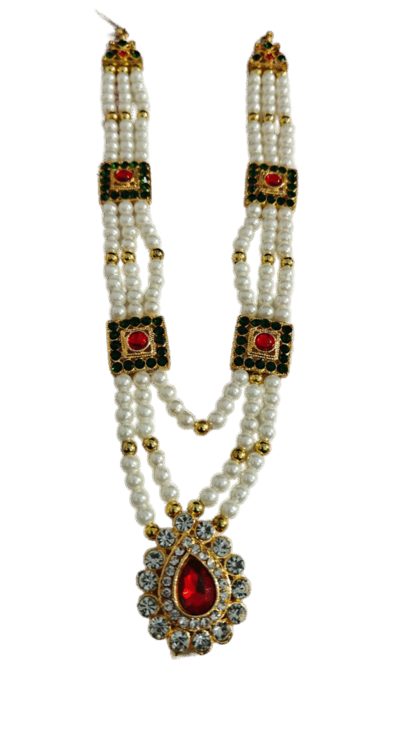 White Pearl Beads Mala For God